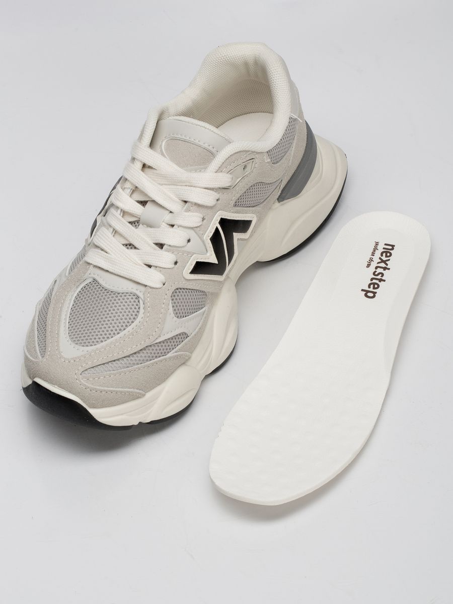 Кроссовки женские на платформе серые дышащие AA075-011K