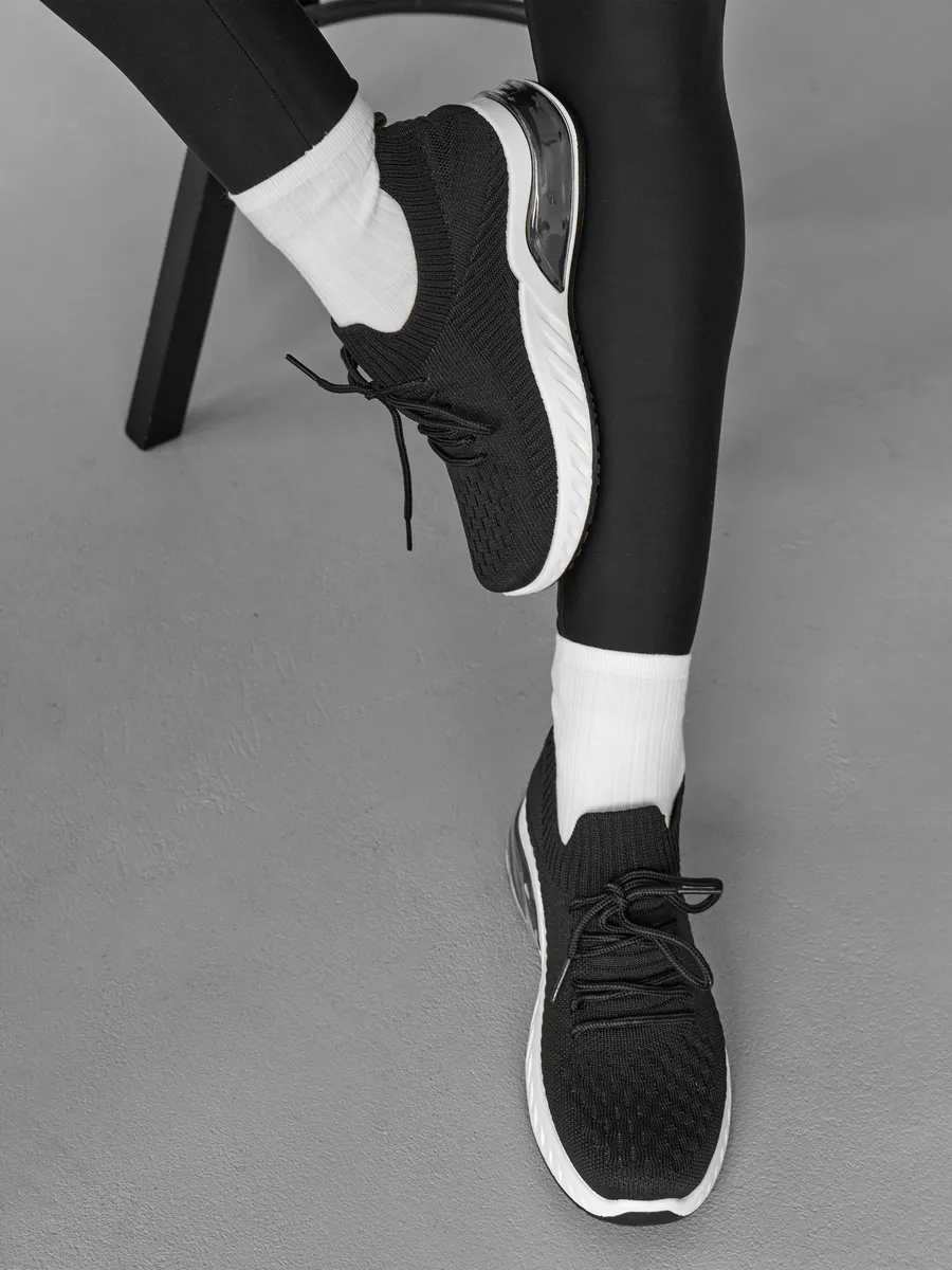 Кроссовки женские летние черные дышащие TEX-13-3