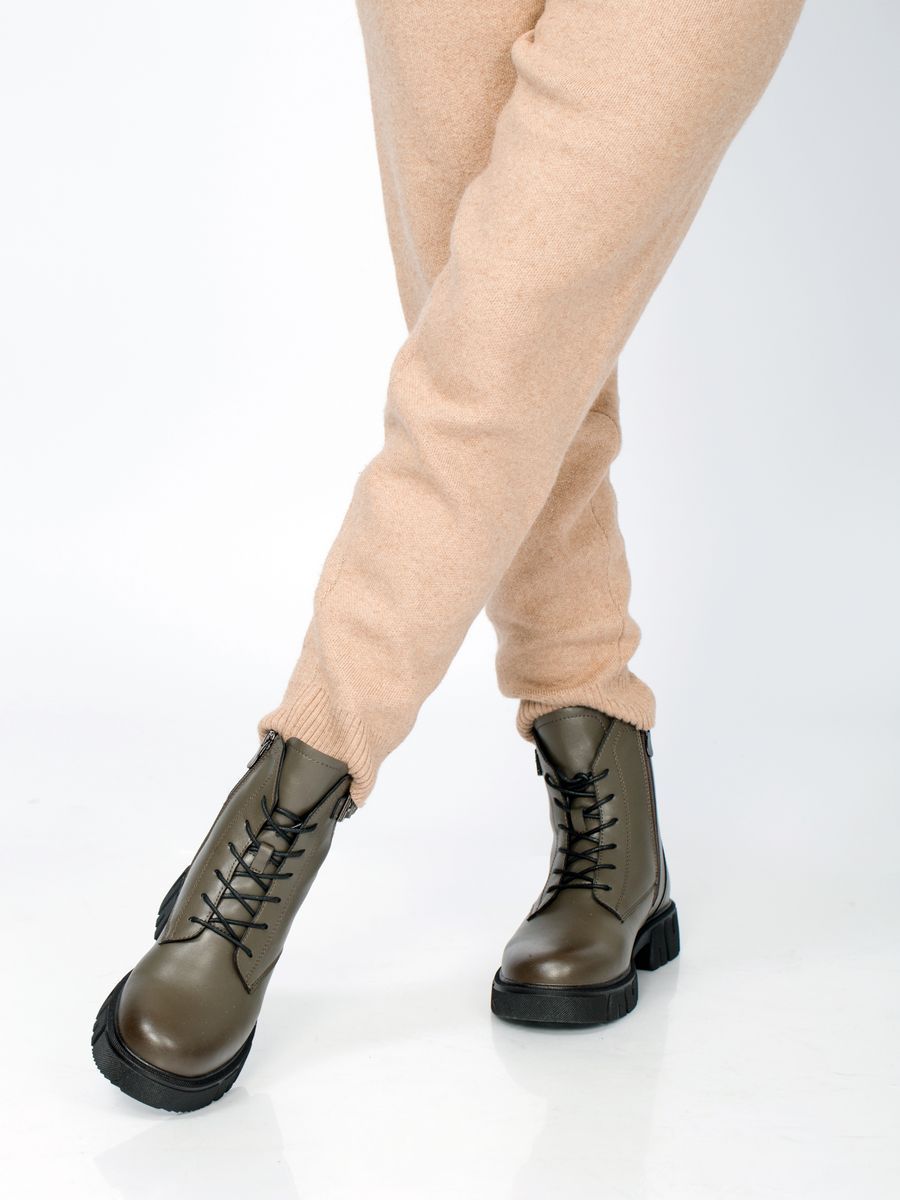 Ботинки женские натуральная кожа зимние зеленые XMG-32798-1U-SW