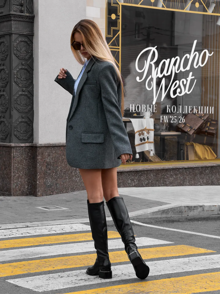 Сапоги женские демисезонные на каблуке натуральная кожа MH772-012k