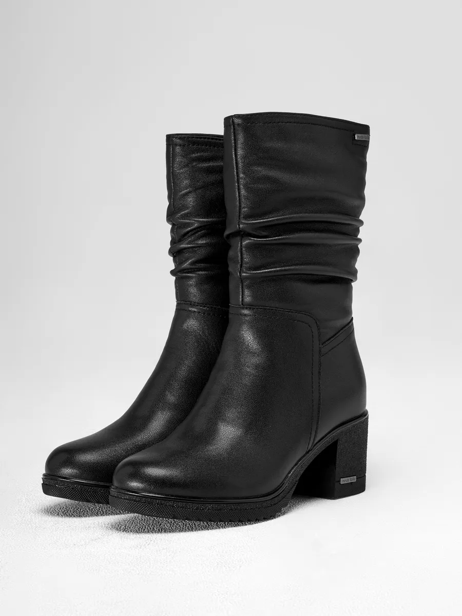 Полусапожки женские зимние натуральная кожа на каблуке GBF-124625-0501-SW