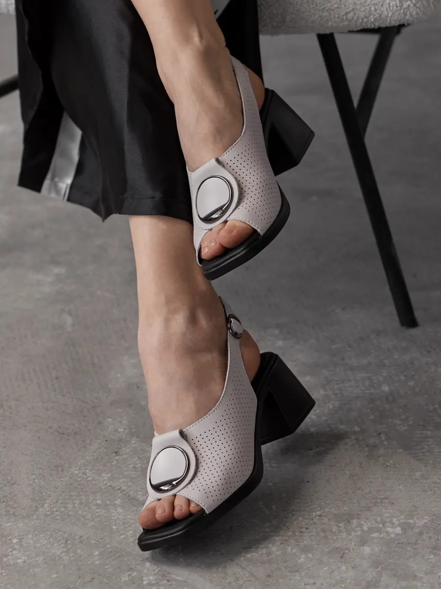 Босоножки слингбэки женские летние натуральная кожа 31F5-36-021