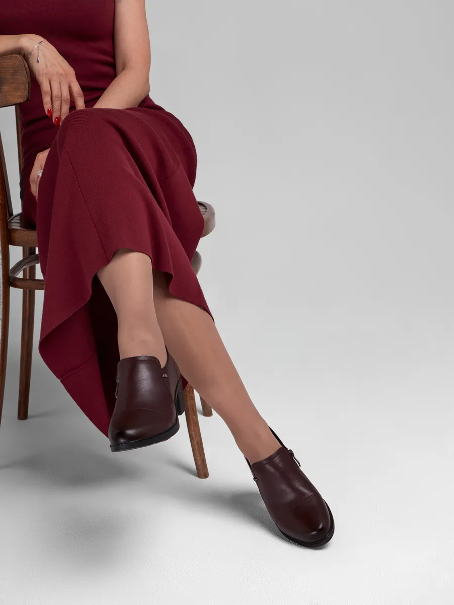 Туфли женские осенние натуральная кожа на низком каблуке CV006-181Lk