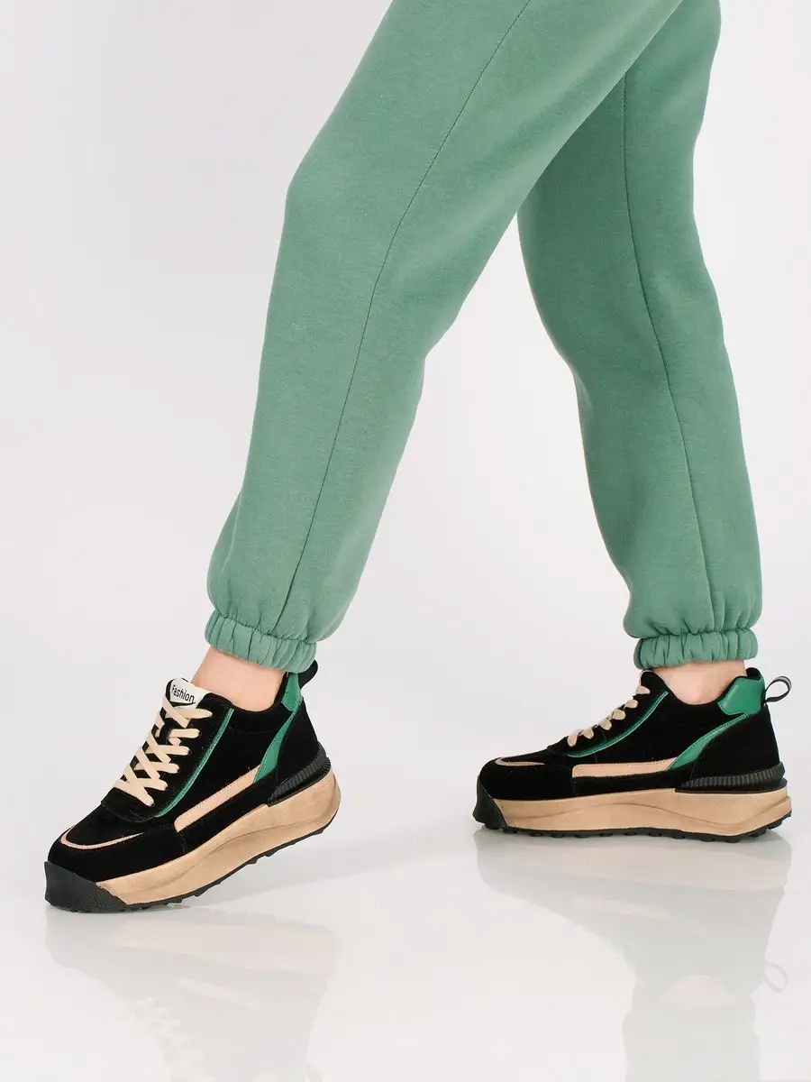 Кроссовки женские натуральная замша осенние на платформе AS50523-1