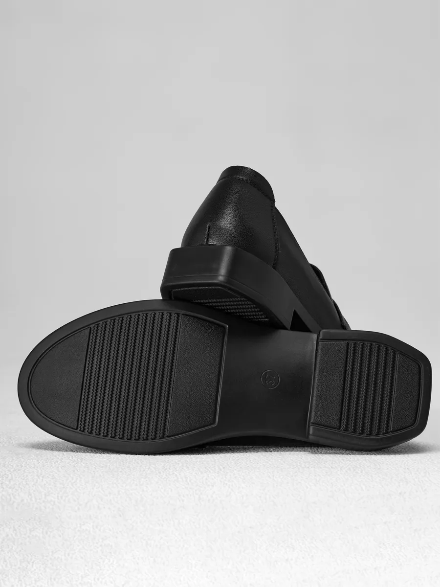 Лоферы женские натуральная кожа черные осенние CV392-020