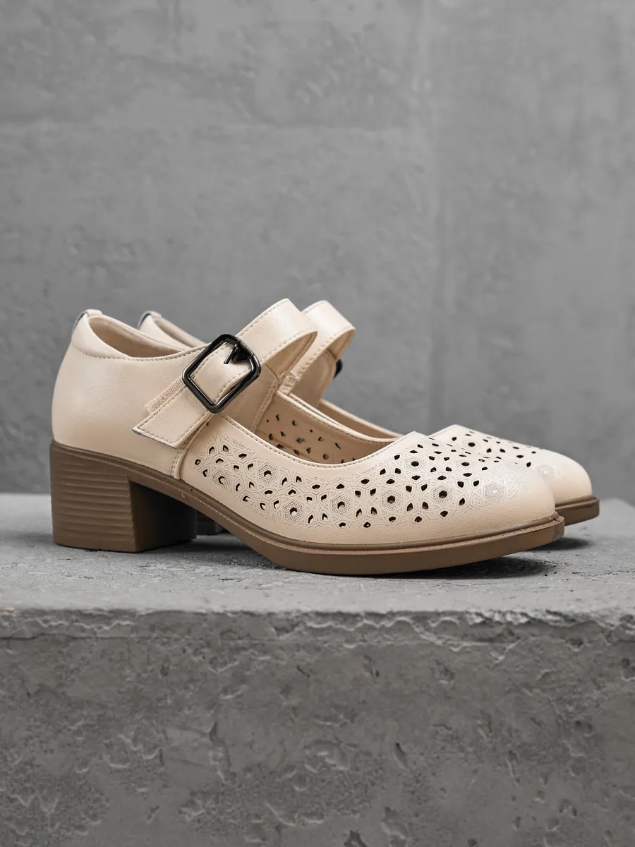 Туфли женские на низком каблуке натуральная кожа CV248-160k