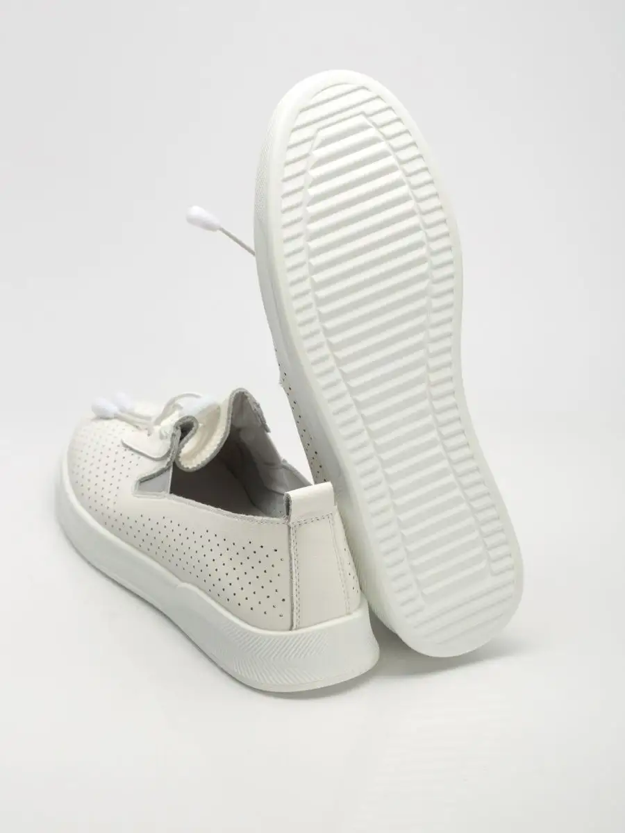 Мокасины женские натуральная кожа летние белые дышащие N231-LR-03-B