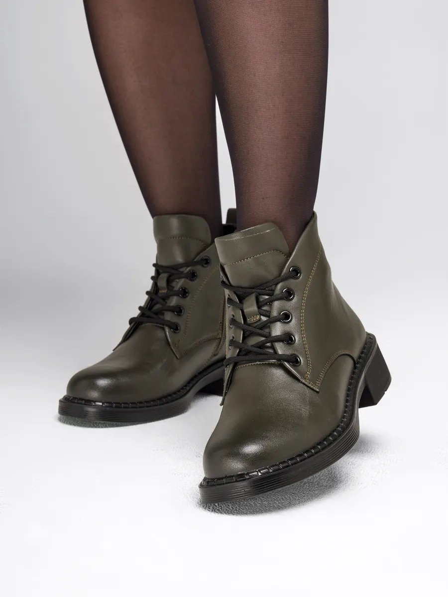 Ботинки женские осенние натуральная кожа на каблуке 25-DBU12-5-106