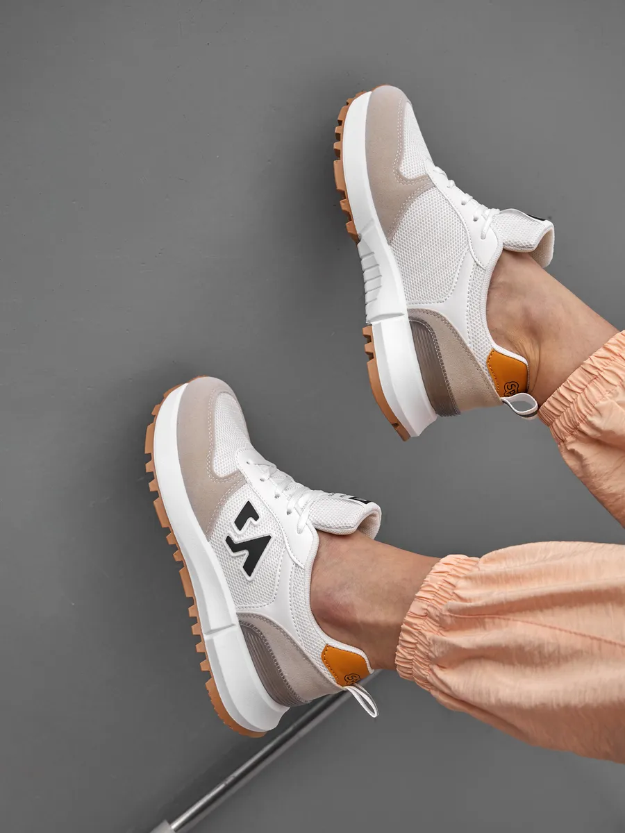 Кроссовки женские демисезонные белые спортивные для фитнеса AG022-021