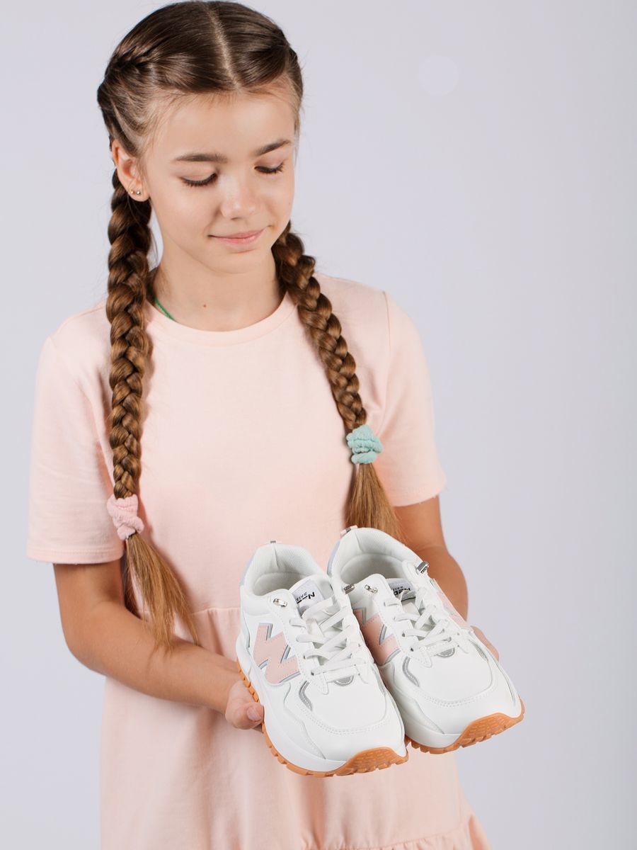 Кроссовки для девочки белые детские подростковые KPK004-020K
