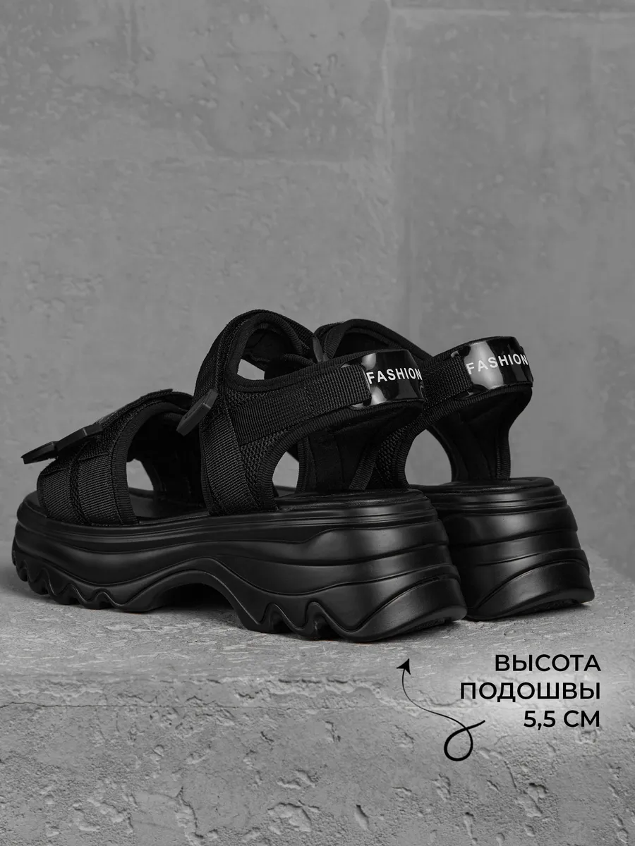 Босоножки женские летние на платформе черные JYM2332-2B