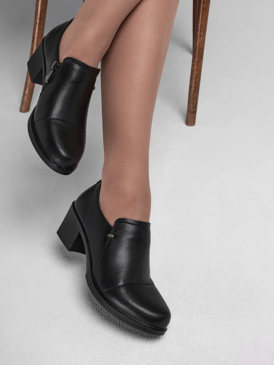 Туфли женские осенние натуральная кожа на каблуке закрытые CV006-180Lk