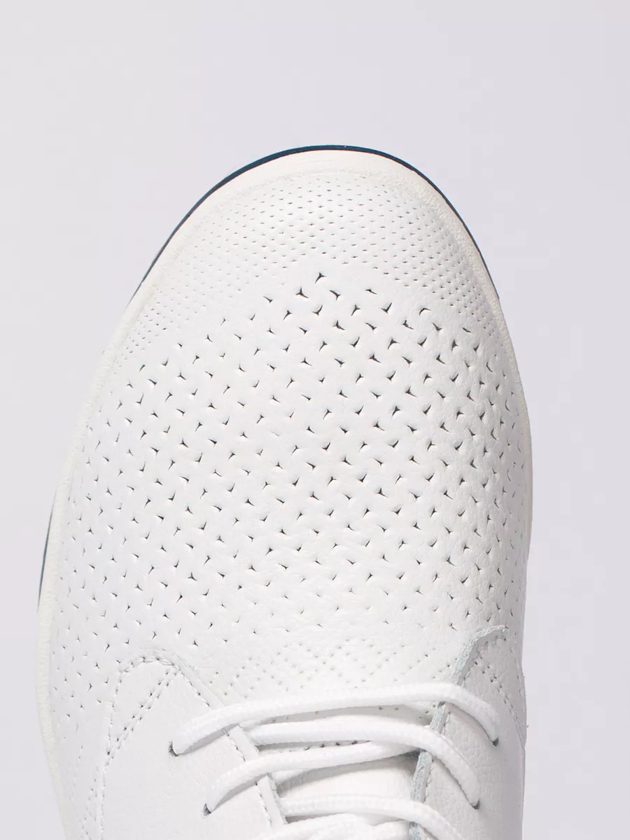 Мокасины летние натуральная кожа с перфорацией FP018-010Белый