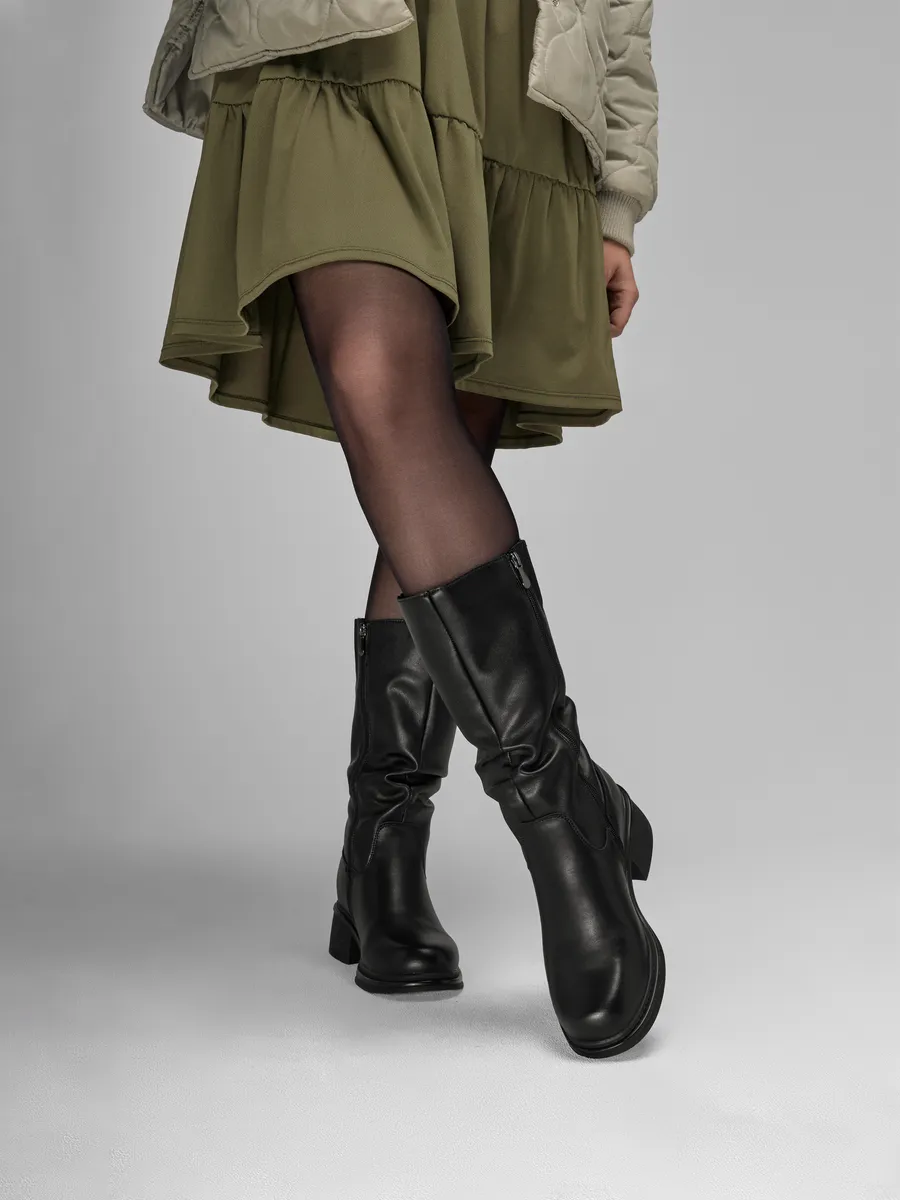 Сапоги женские зимние натуральная кожа на каблуке 25-WPE21-14-101