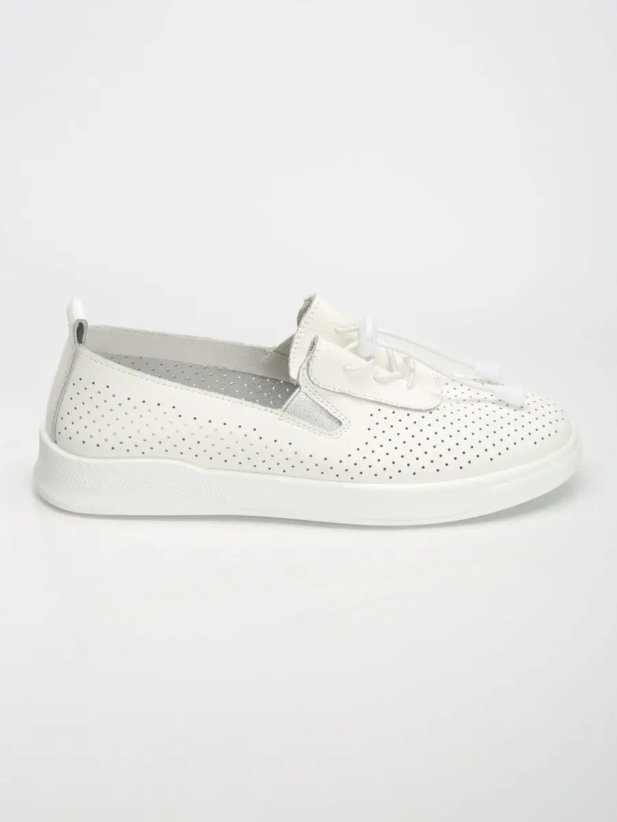 Мокасины женские натуральная кожа летние белые дышащие N231-LR-03-B