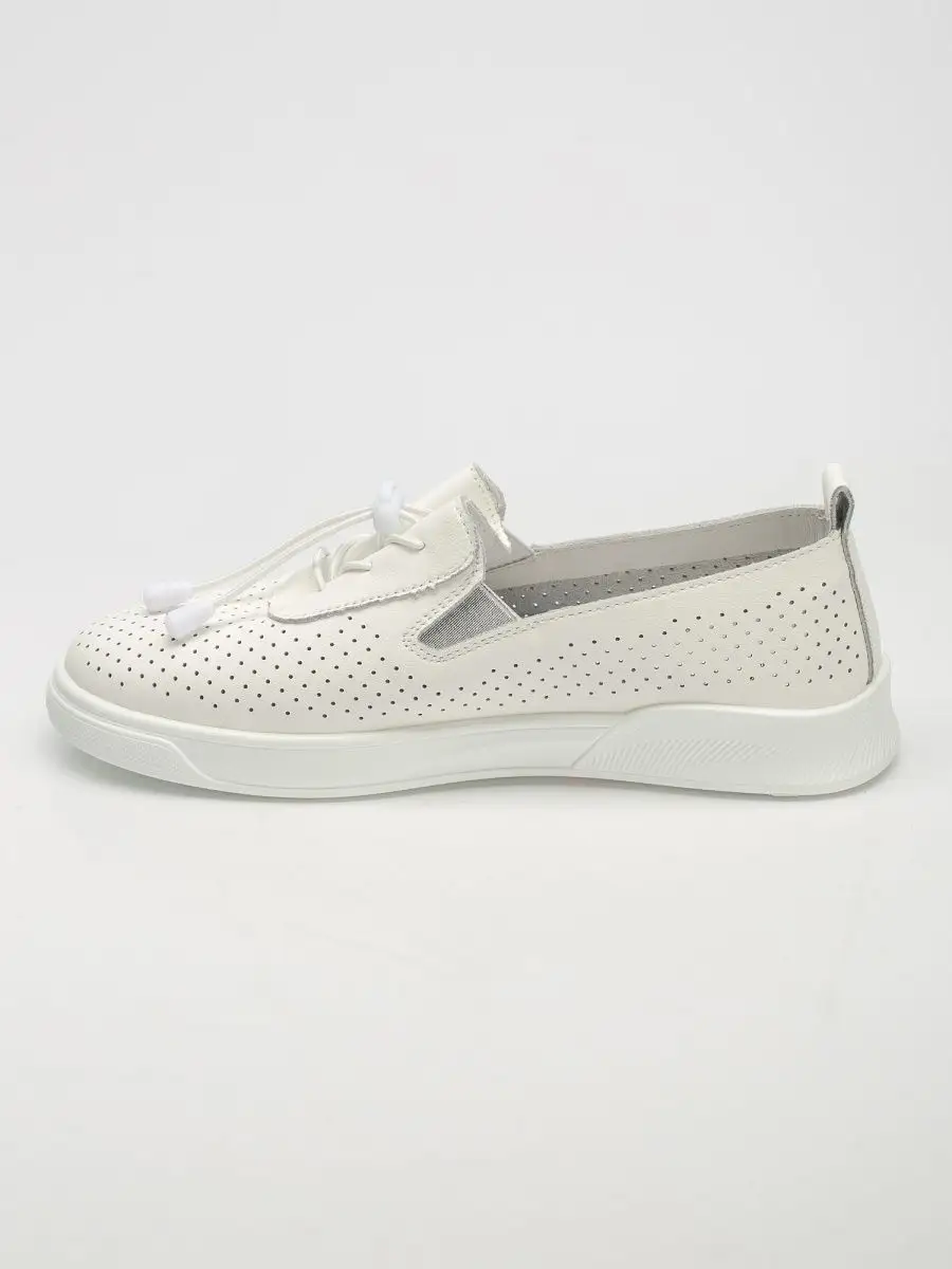Мокасины женские натуральная кожа летние белые дышащие N231-LR-03-B