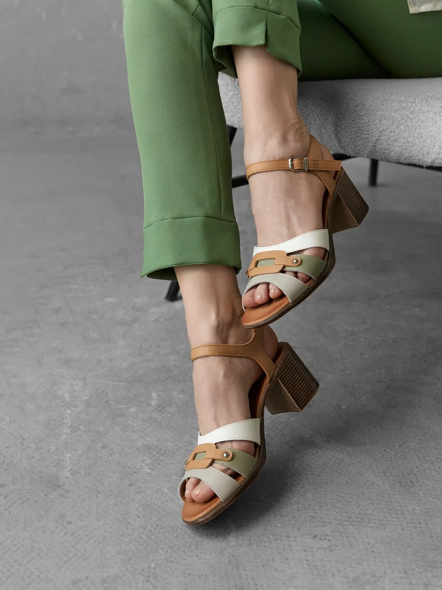 Босоножки женские летние на низком каблуке 51-BME27-54-106