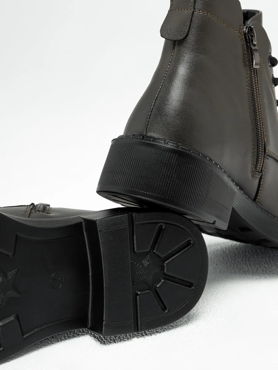 Ботинки женские осенние натуральная кожа на каблуке 25-DBU12-5-106