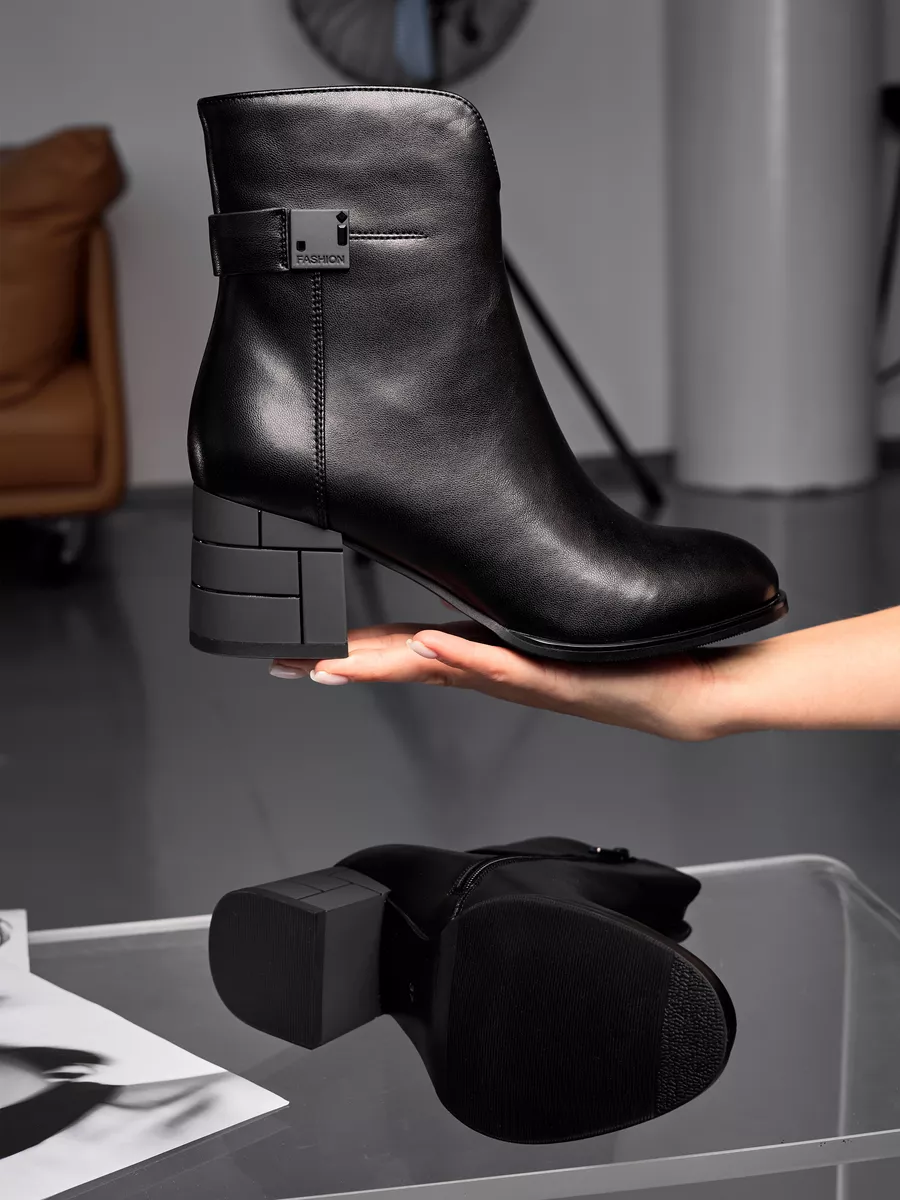 Ботинки Ботильоны женские кожаные осенние на каблуке MH739-010