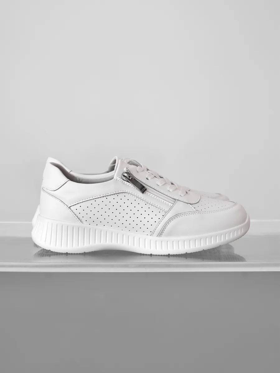 Кроссовки женские летние белые на платформе дышащие RN160-013