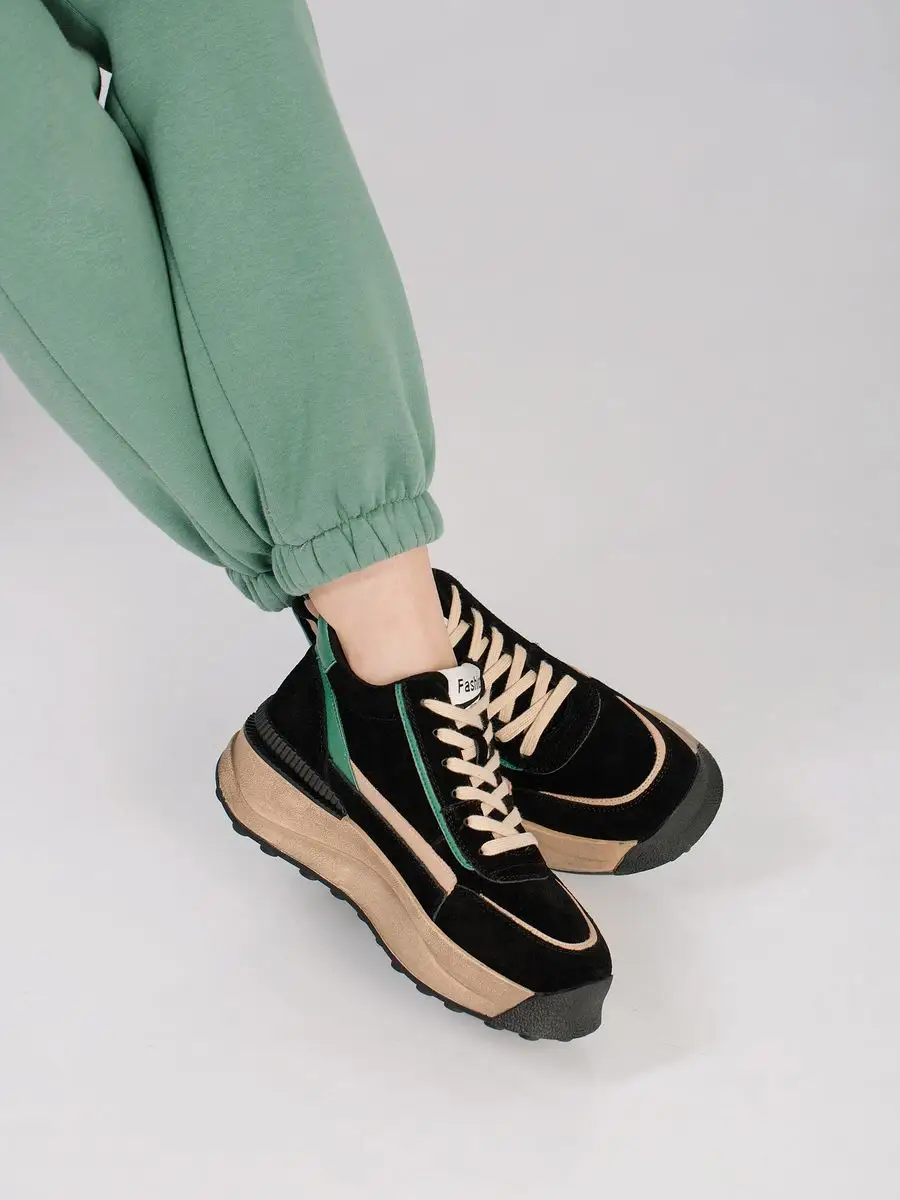 Кроссовки женские натуральная замша осенние на платформе AS50523-1