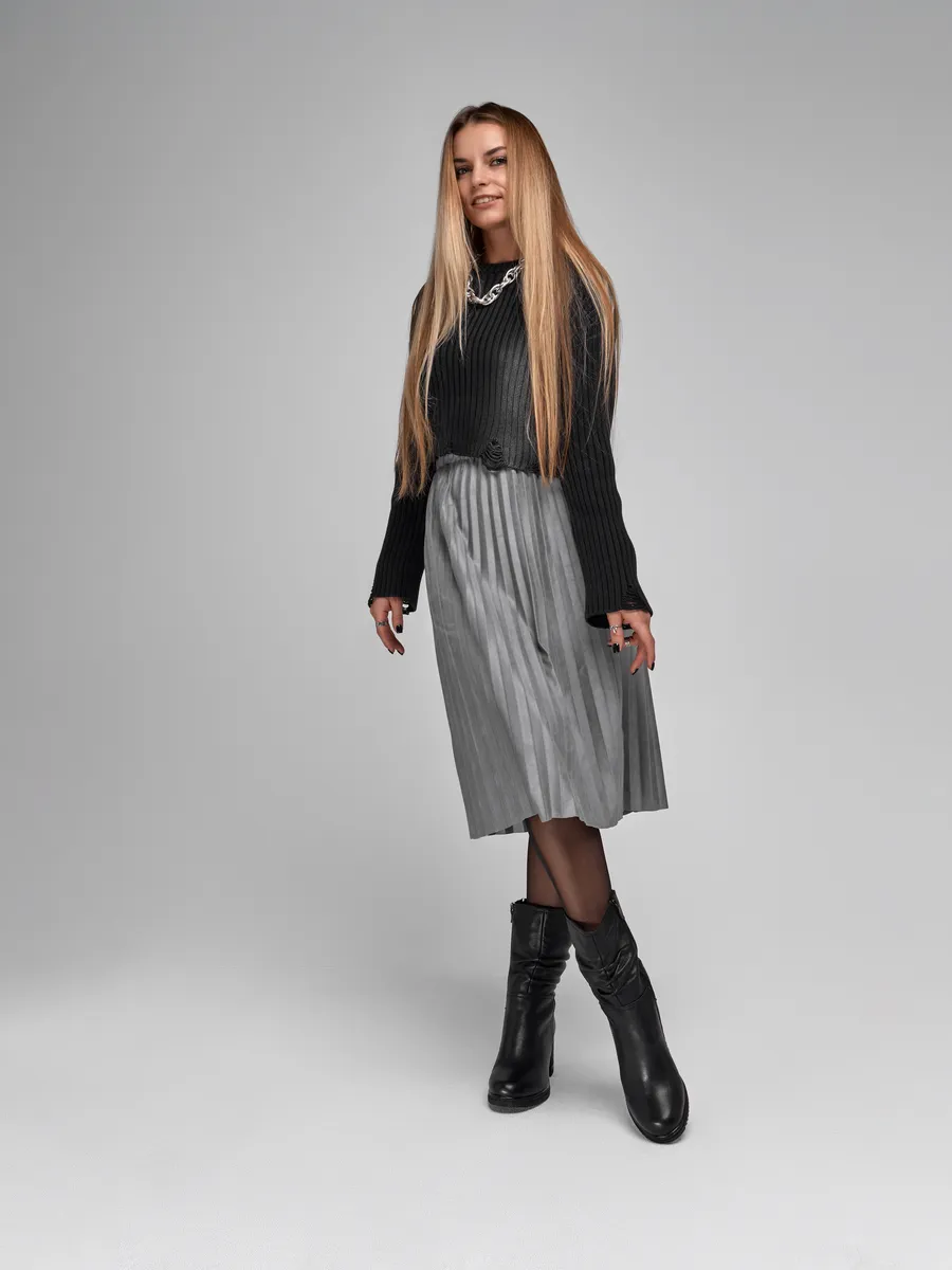 Полусапожки женские зимние натуральная кожа на каблуке GBF-124625-0501-SW