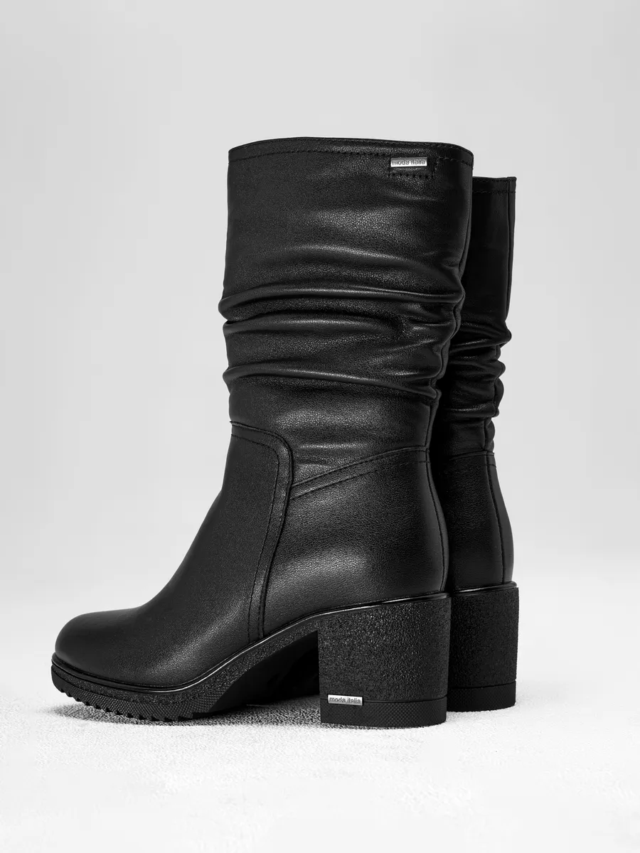 Полусапожки женские зимние натуральная кожа на каблуке GBF-124625-0501-SW