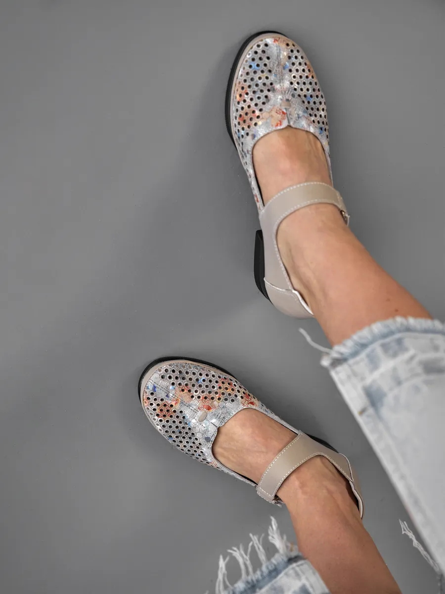 Туфли женские на низком каблуке натуральная кожа HX142-012Lk