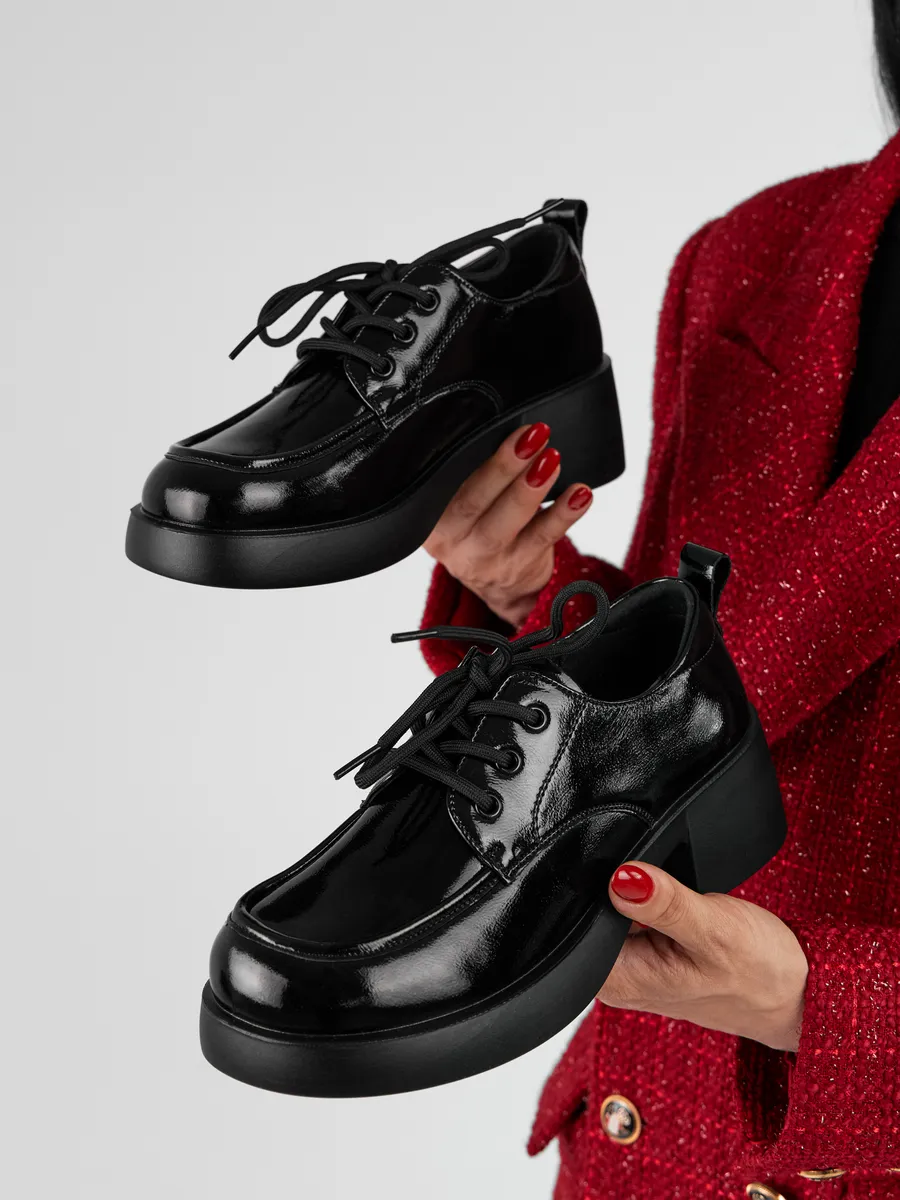 Туфли женские осенние на низком каблуке натуральная кожа 25-TZU9-6-501