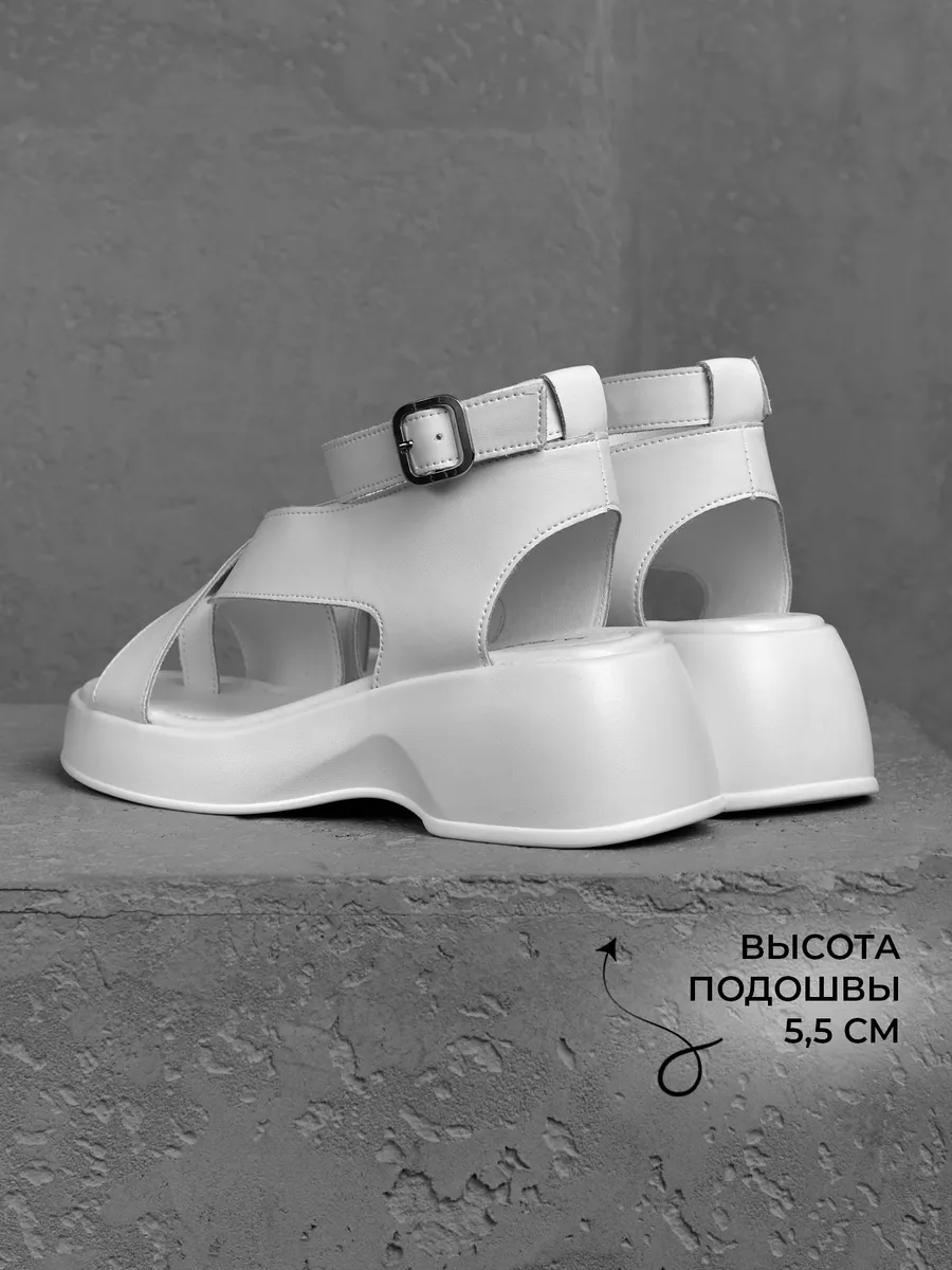 Босоножки женские летние без каблука на платформе белые XT148-010
