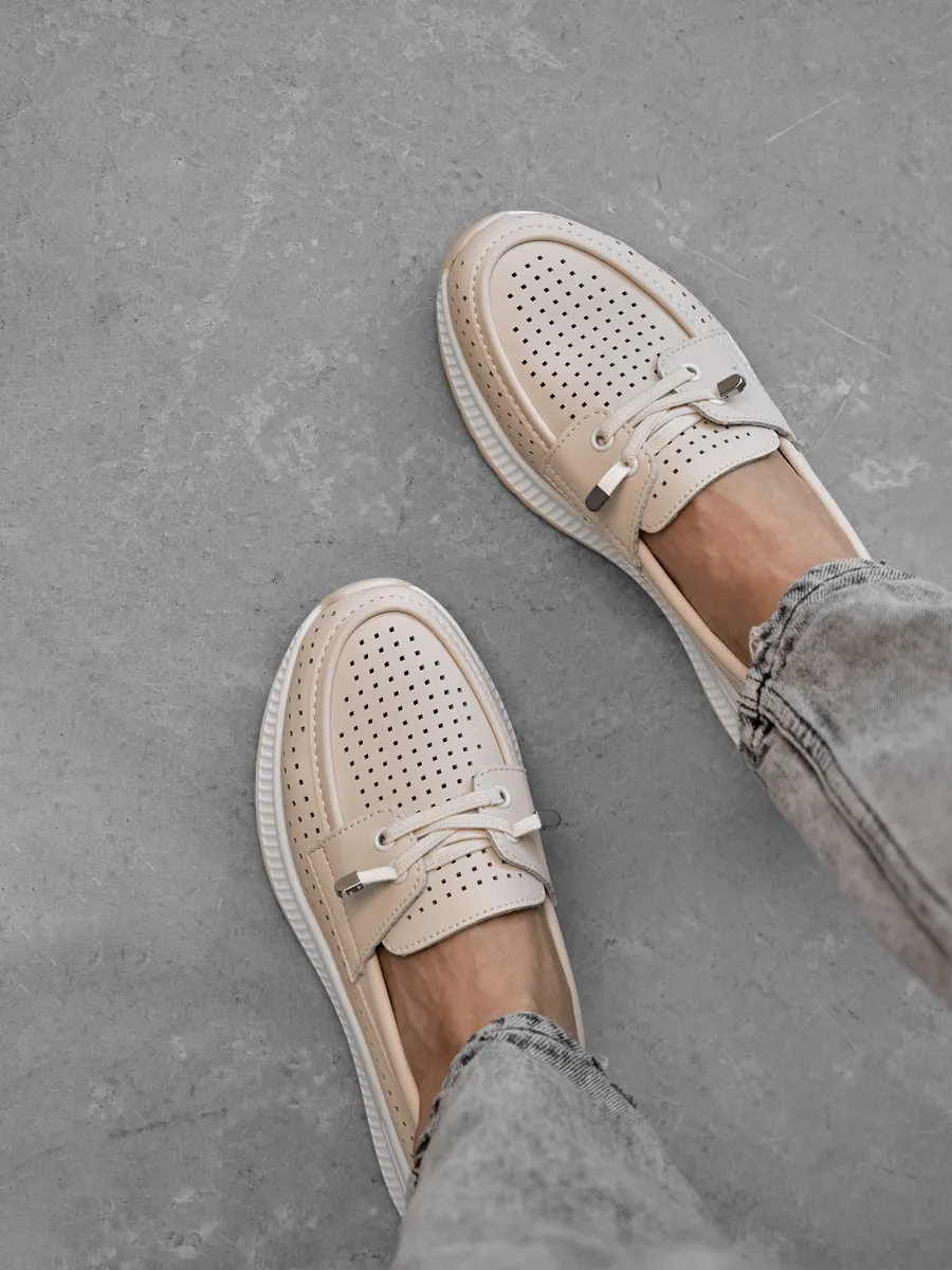 Мокасины женские летние дышащие натуральная кожа 41-TPY9-14-111