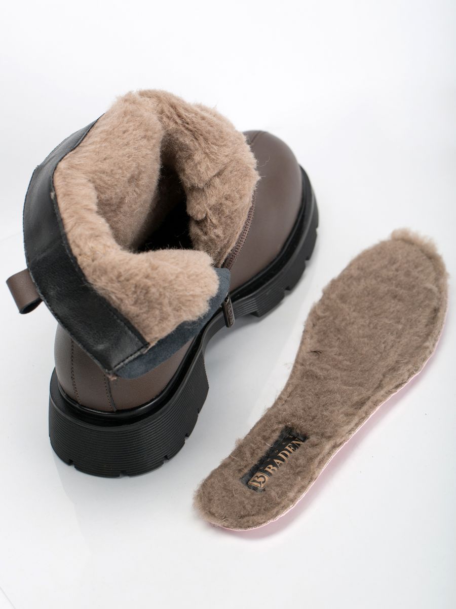 Ботинки зимние натуральная кожа на каблуке RJ141-081
