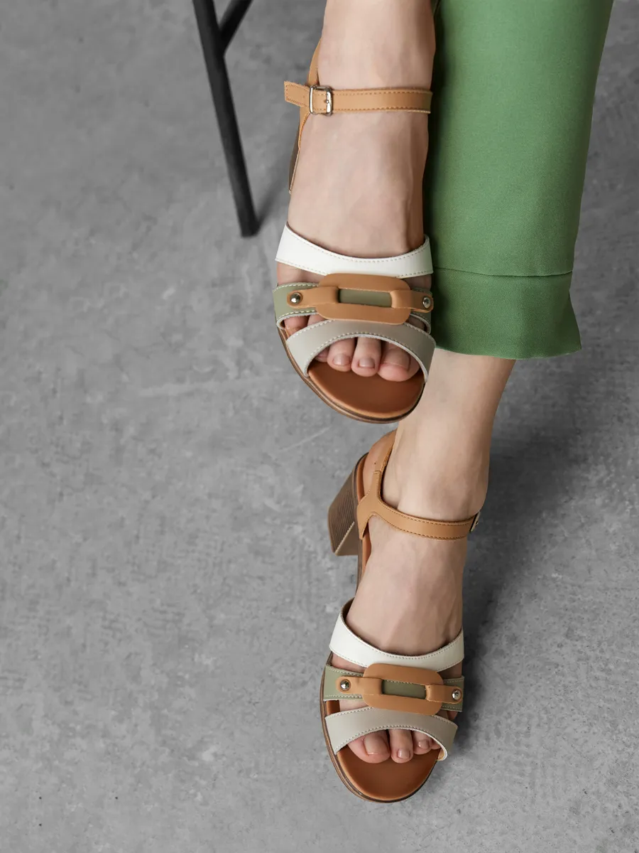 Босоножки женские летние на низком каблуке 51-BME27-54-106