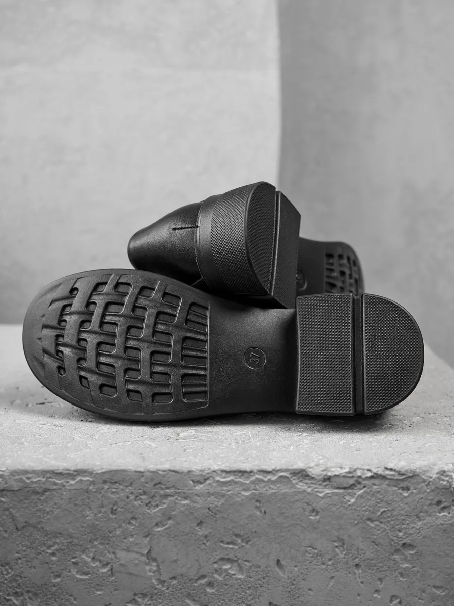 Лоферы женские натуральная кожа черные школьные GJ031-010