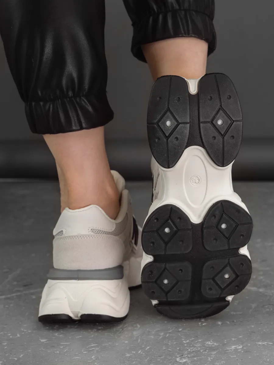 Кроссовки женские на платформе серые дышащие AA075-011K